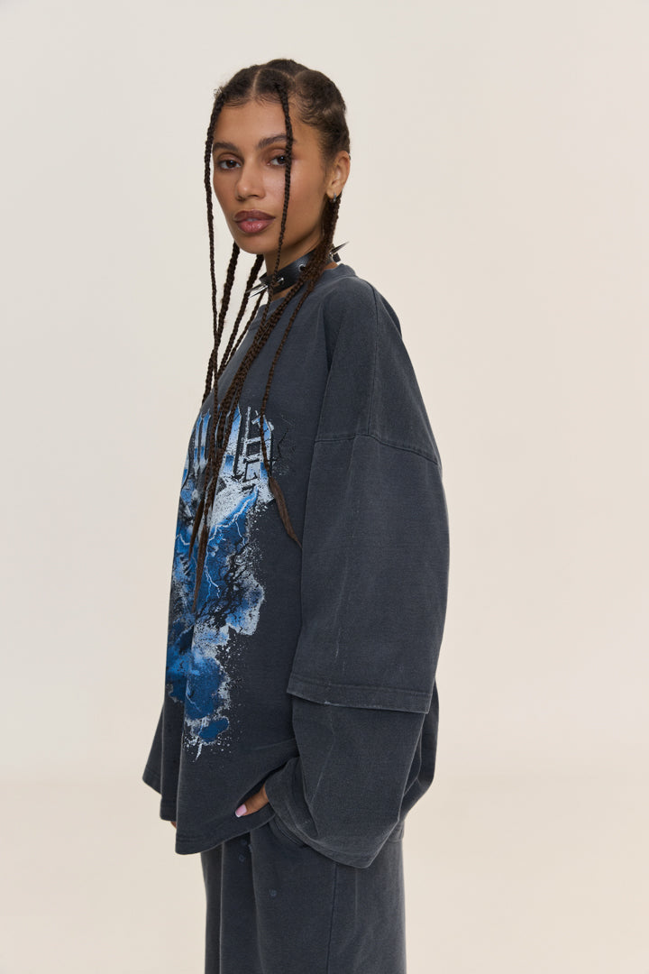 Лонгслів BUDDU / SIGNS BLUE #1