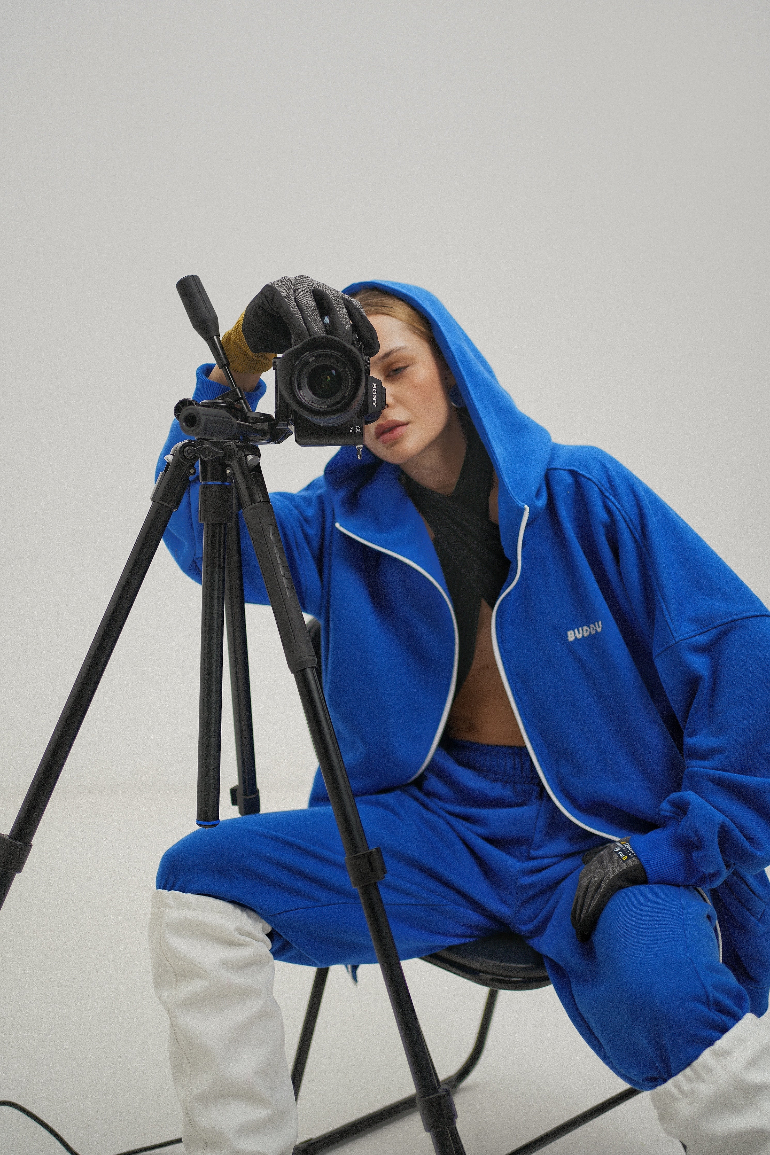 Костюм з худі на замок без флісу