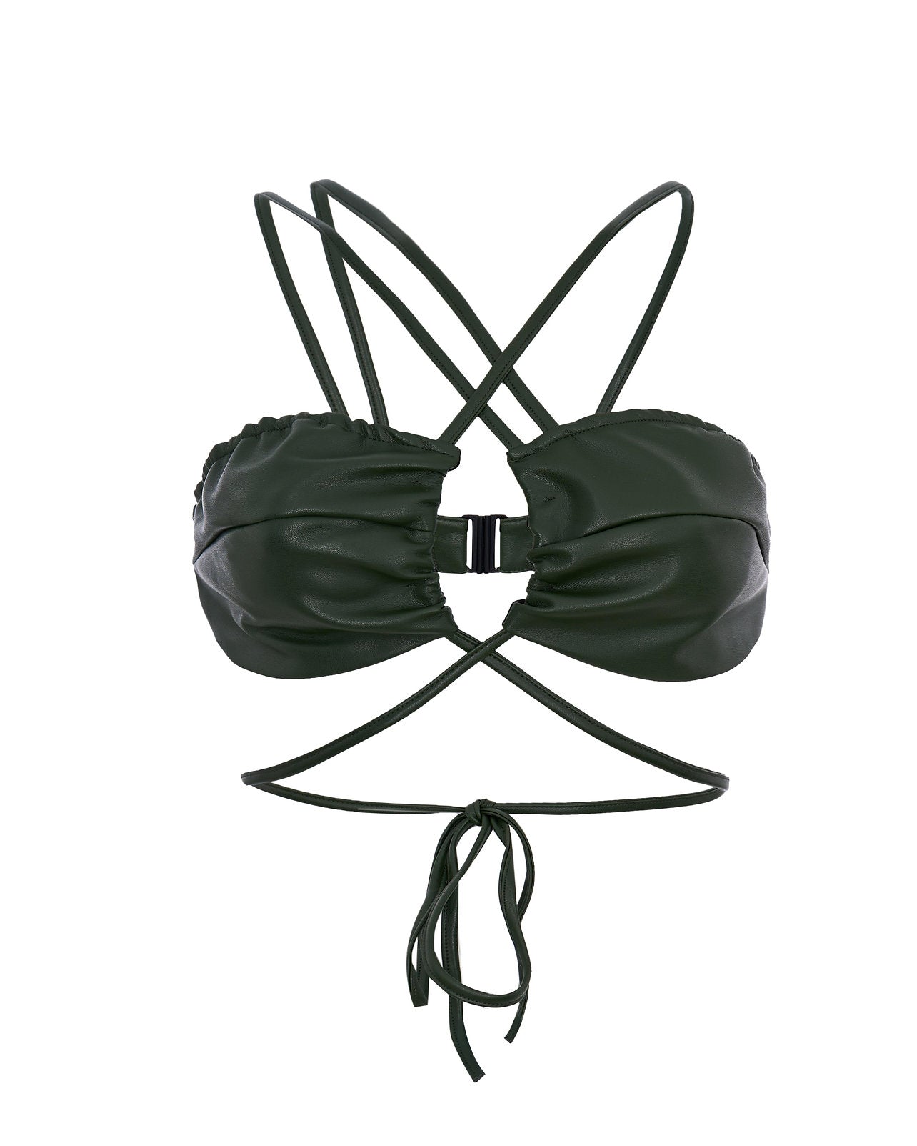 ROSCA leather top with ties brown
