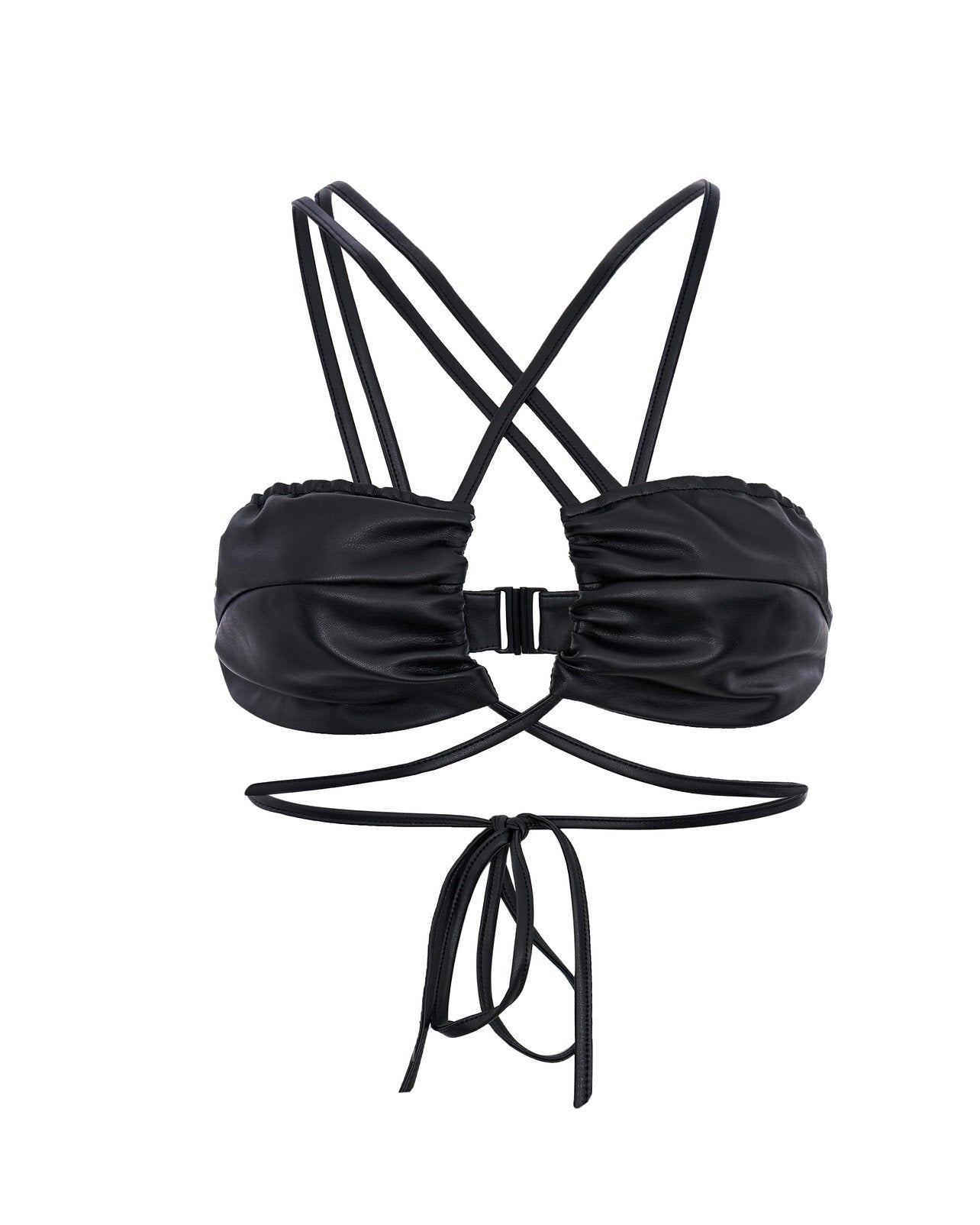 ROSCA leather top with ties brown