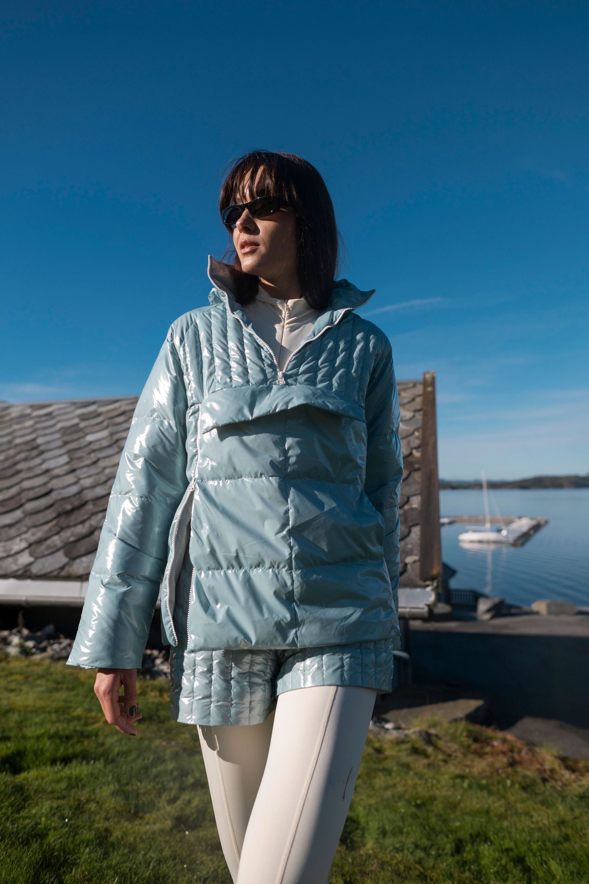 Анорак пуховий блакитний