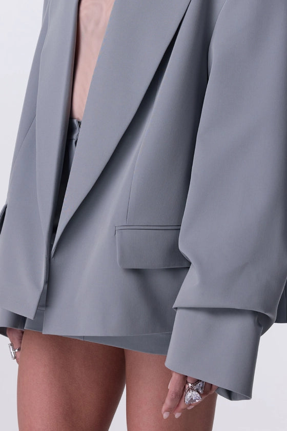 Cotton jacket with gathered sleeves