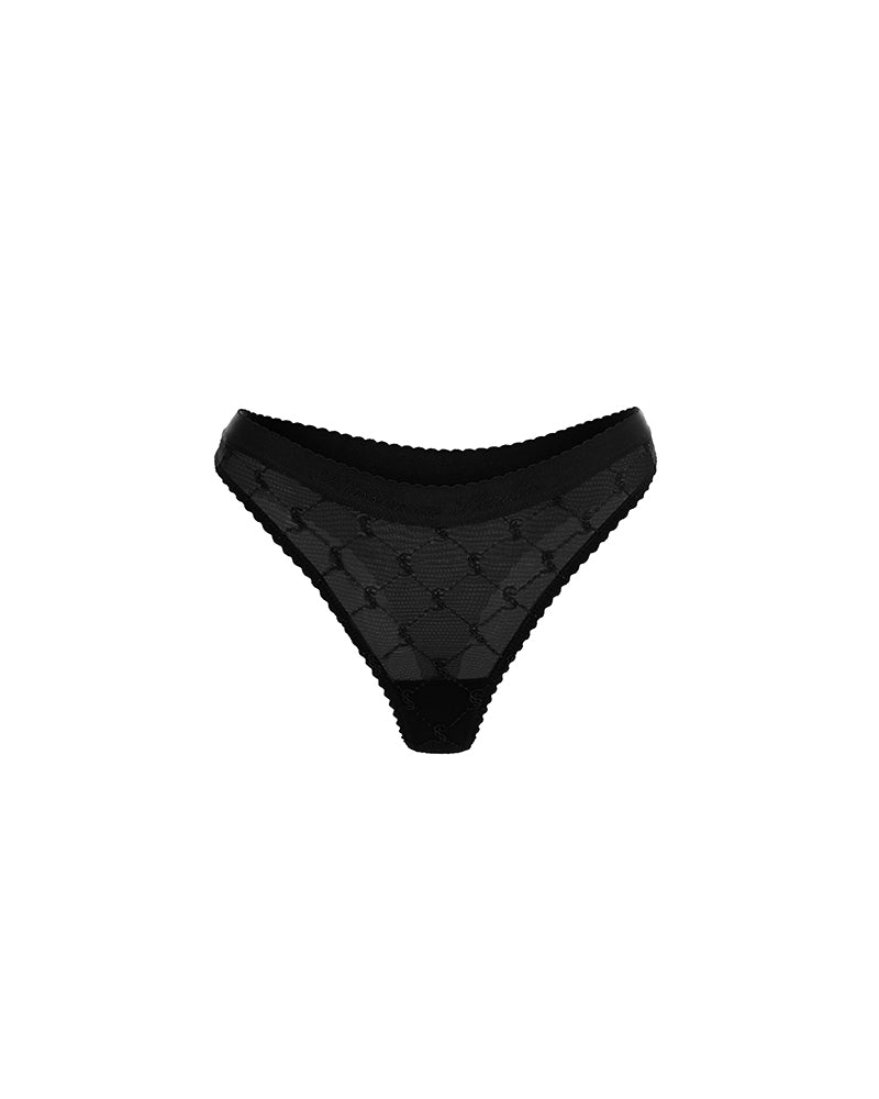 EMBROIDERED LACE THONGS
