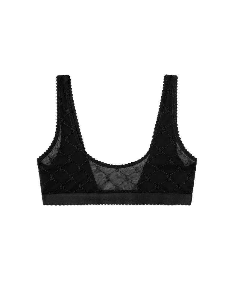 EMBROIDERED LACE SCOOP BRALETTE
