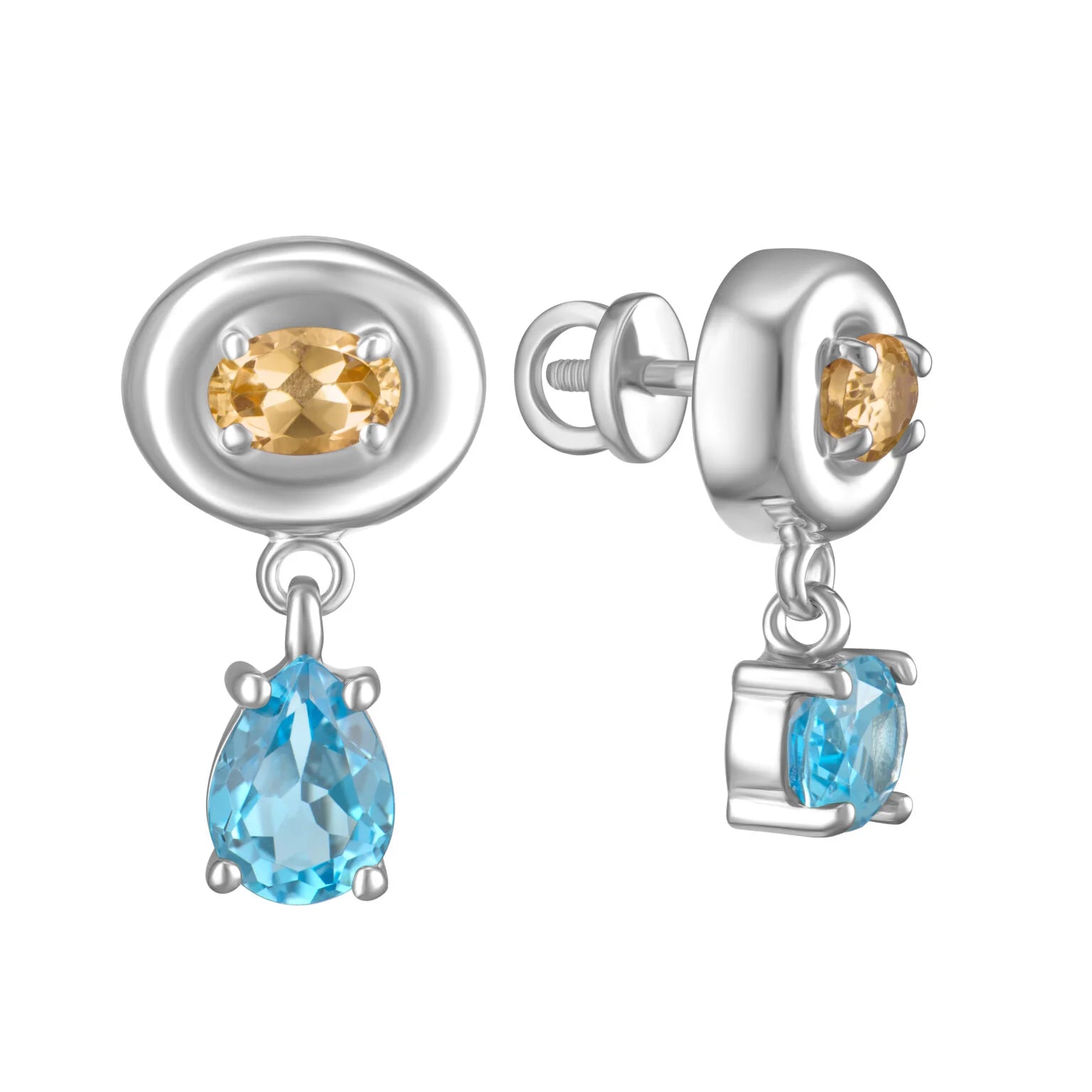Серьги Splash Yellow-Blue