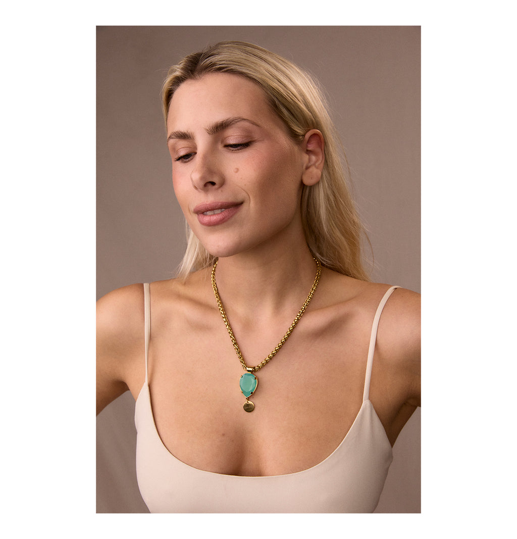 “RADIANCE” NECKLACE AZURE BLUE GOLDEN - фото 4