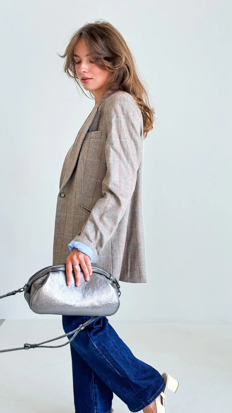 Leather Bag Venice Argentum