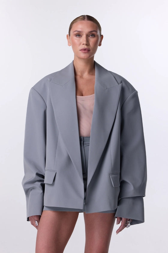 Cotton jacket with gathered sleeves