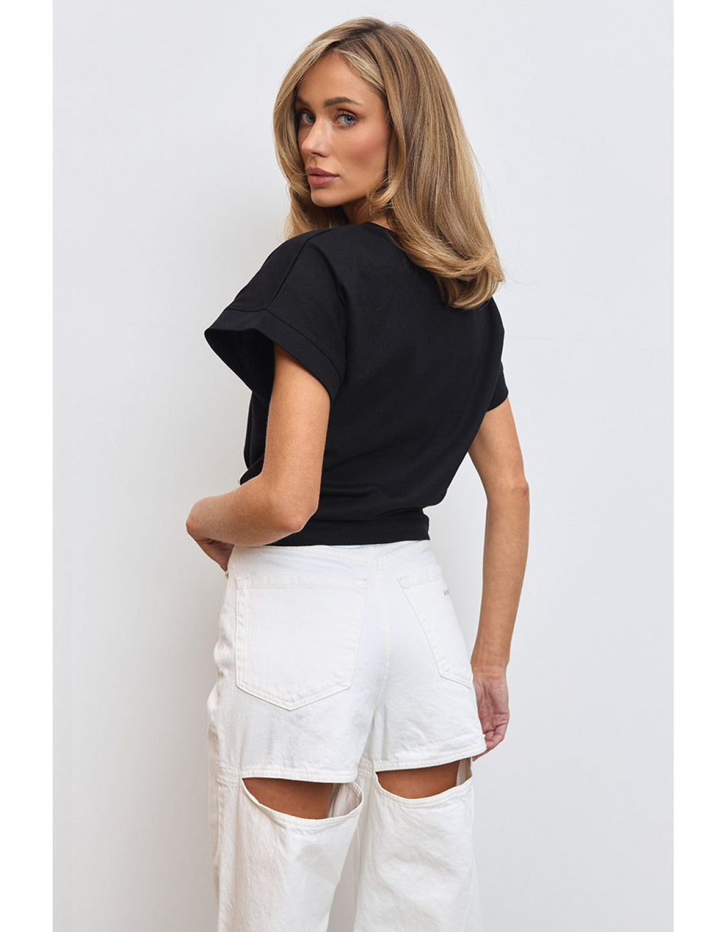 Knot-front t-shirt