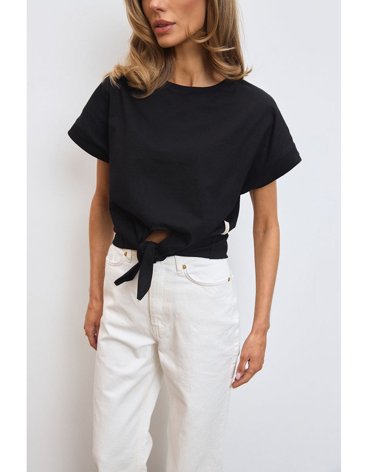 Knot-front t-shirt