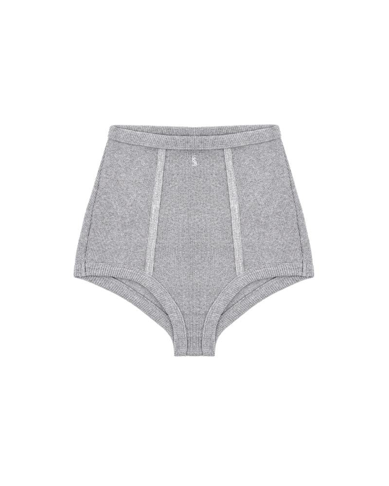 GREY RIBBED BOXER SHORTS