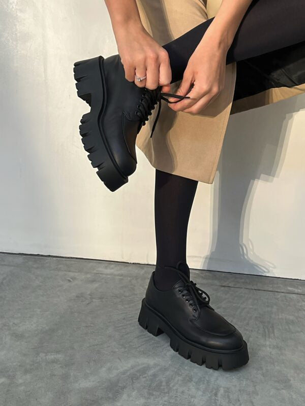 R ONE lace-up shoes with a rough sole