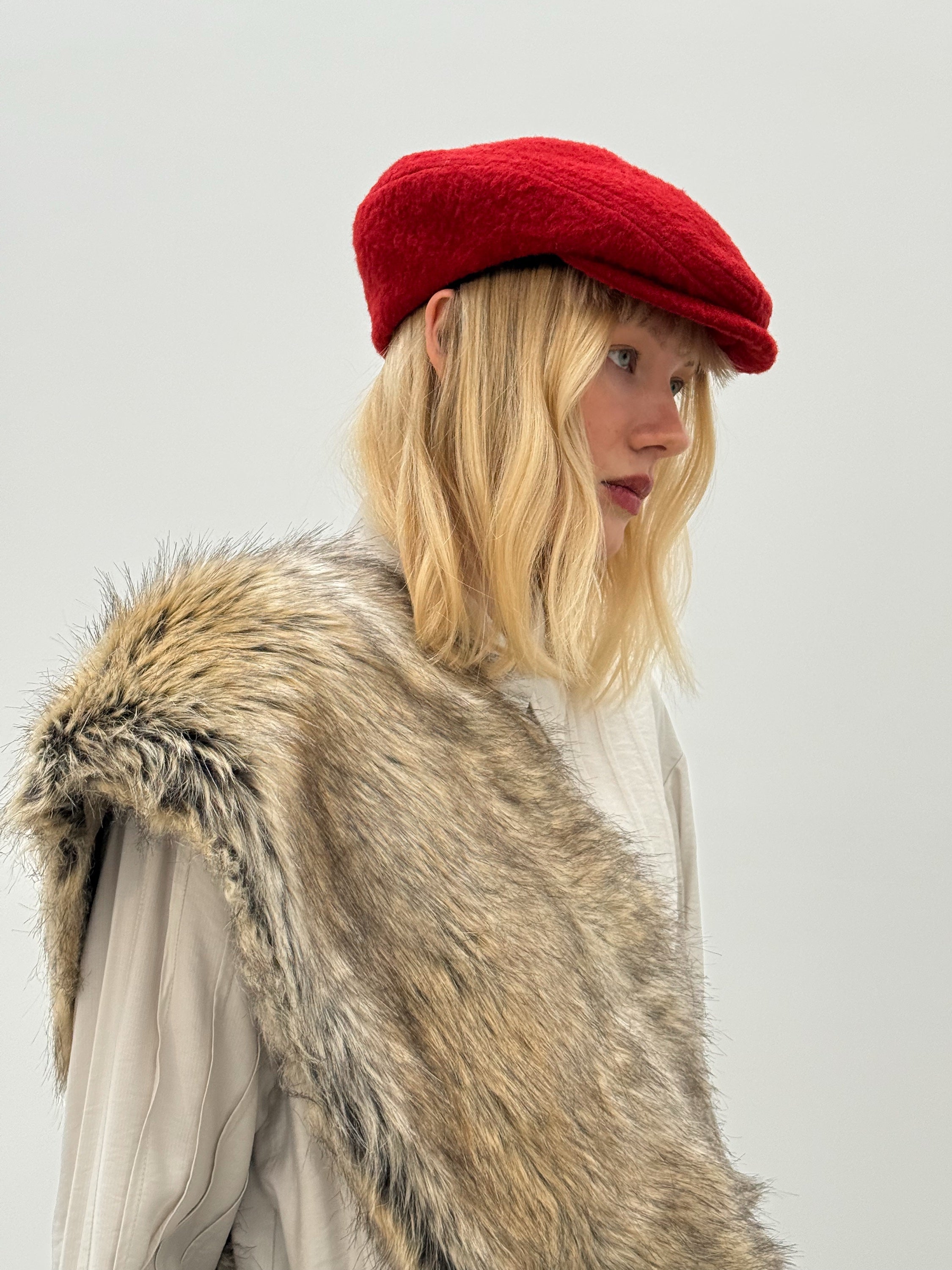 Flat Wool Cap – Red