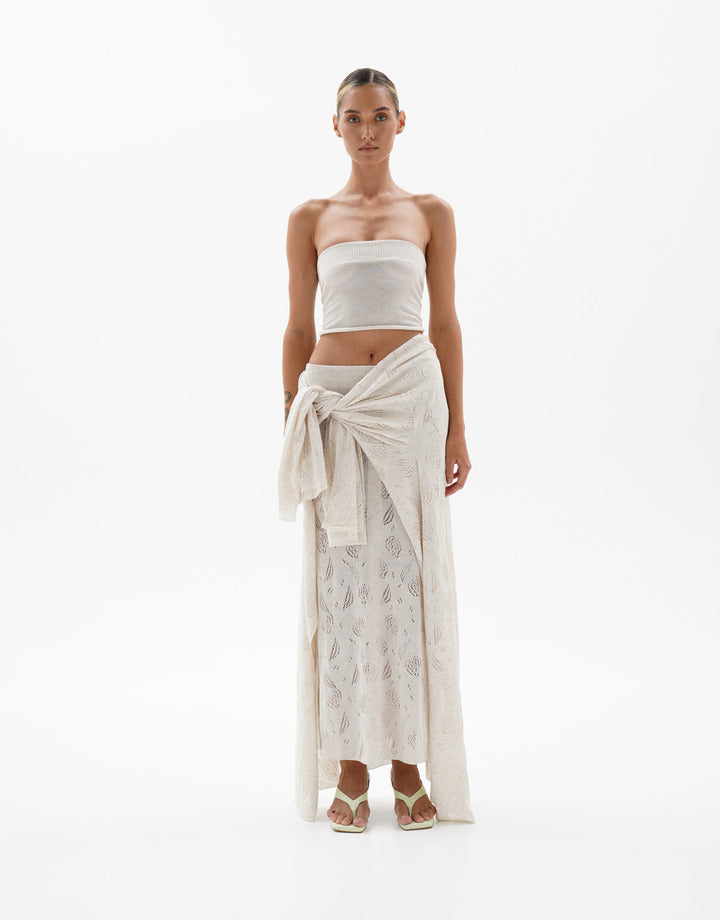 BlackSeaTribe Openwork maxi skirt pink