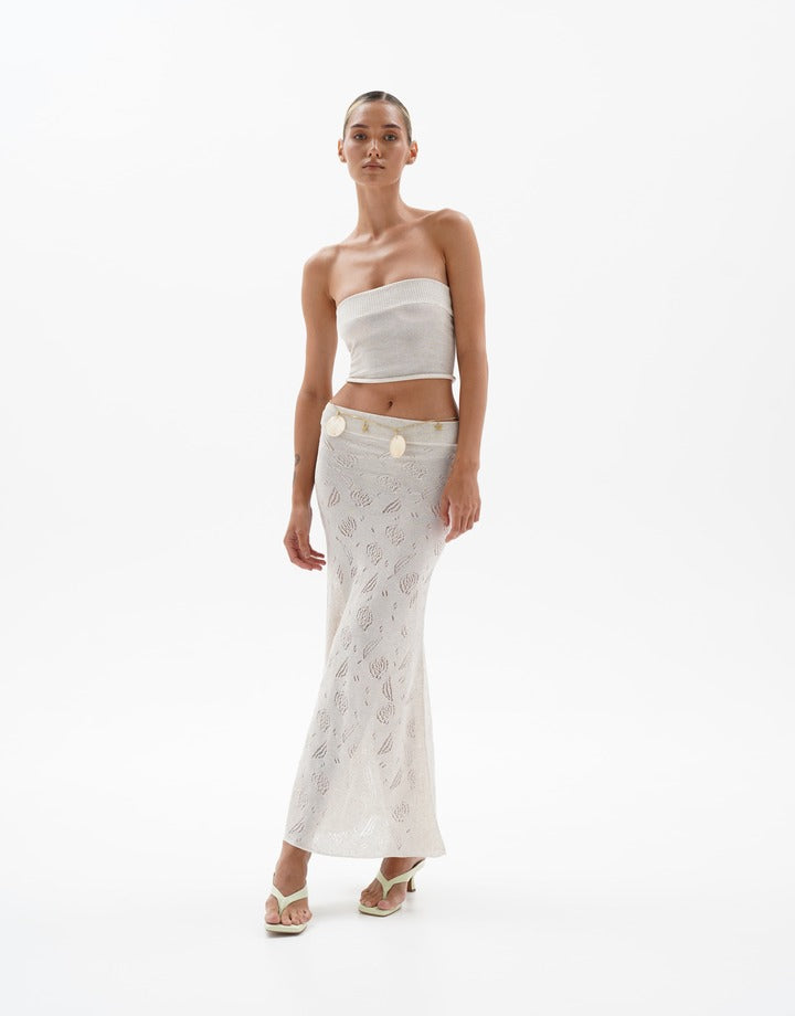 BlackSeaTribe Openwork maxi skirt pink