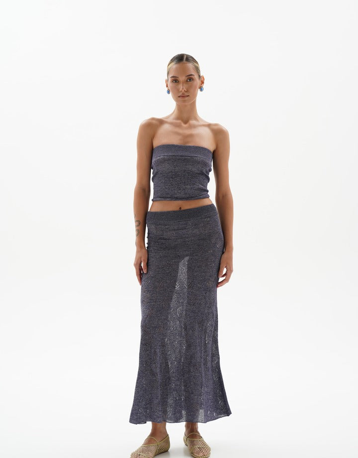 BlackSeaTribe Openwork maxi skirt pink