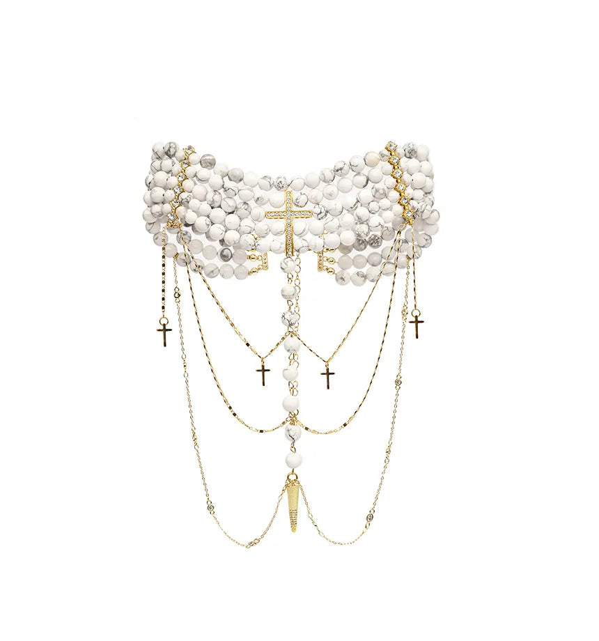 “INNOCENT” NECKLACE MARBLE WITH GOLDEN - фото 2