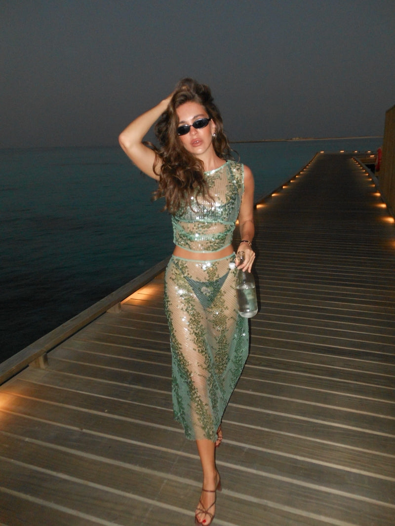 IVY SEQUIN SKIRT - фото 8