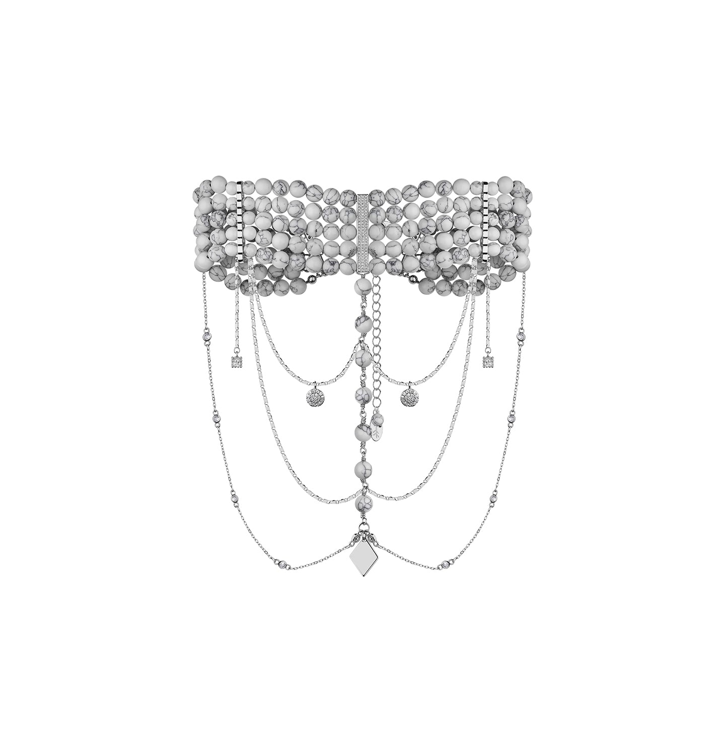 “INNOCENT CLASSIC” NECKLACE MARBLE WITH SILVER - фото 1