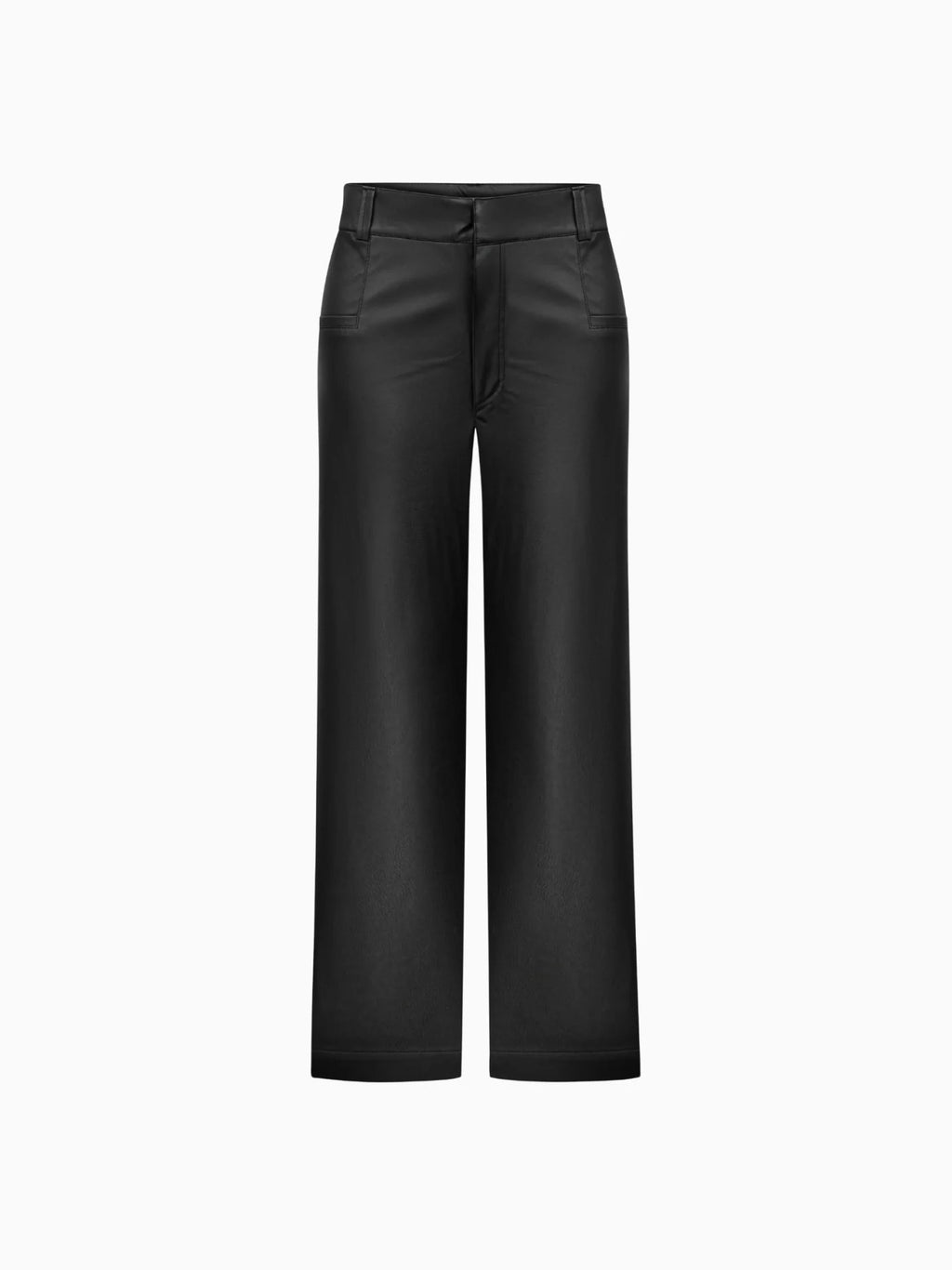 Black Faux Leather Pants - фото 1