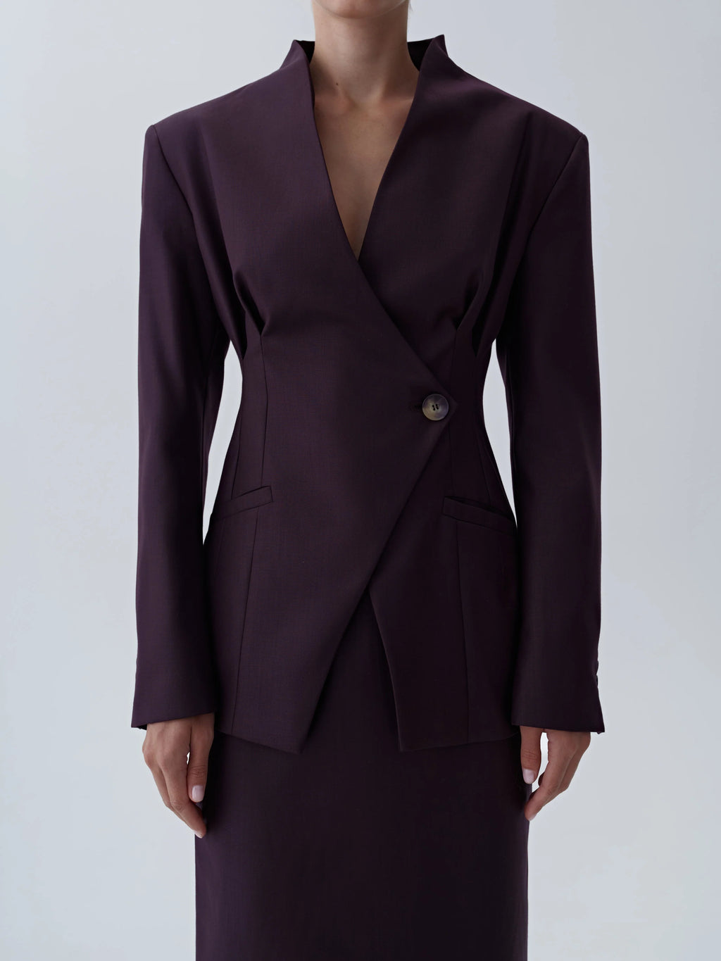 LILI MAGER Asymmetric cut black Jacket 