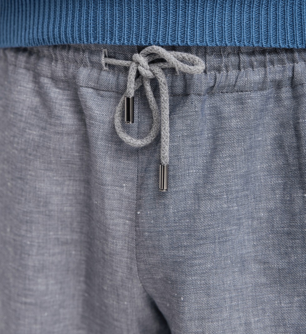 Шорти the SUIT MAN лляні блакитно-сірі