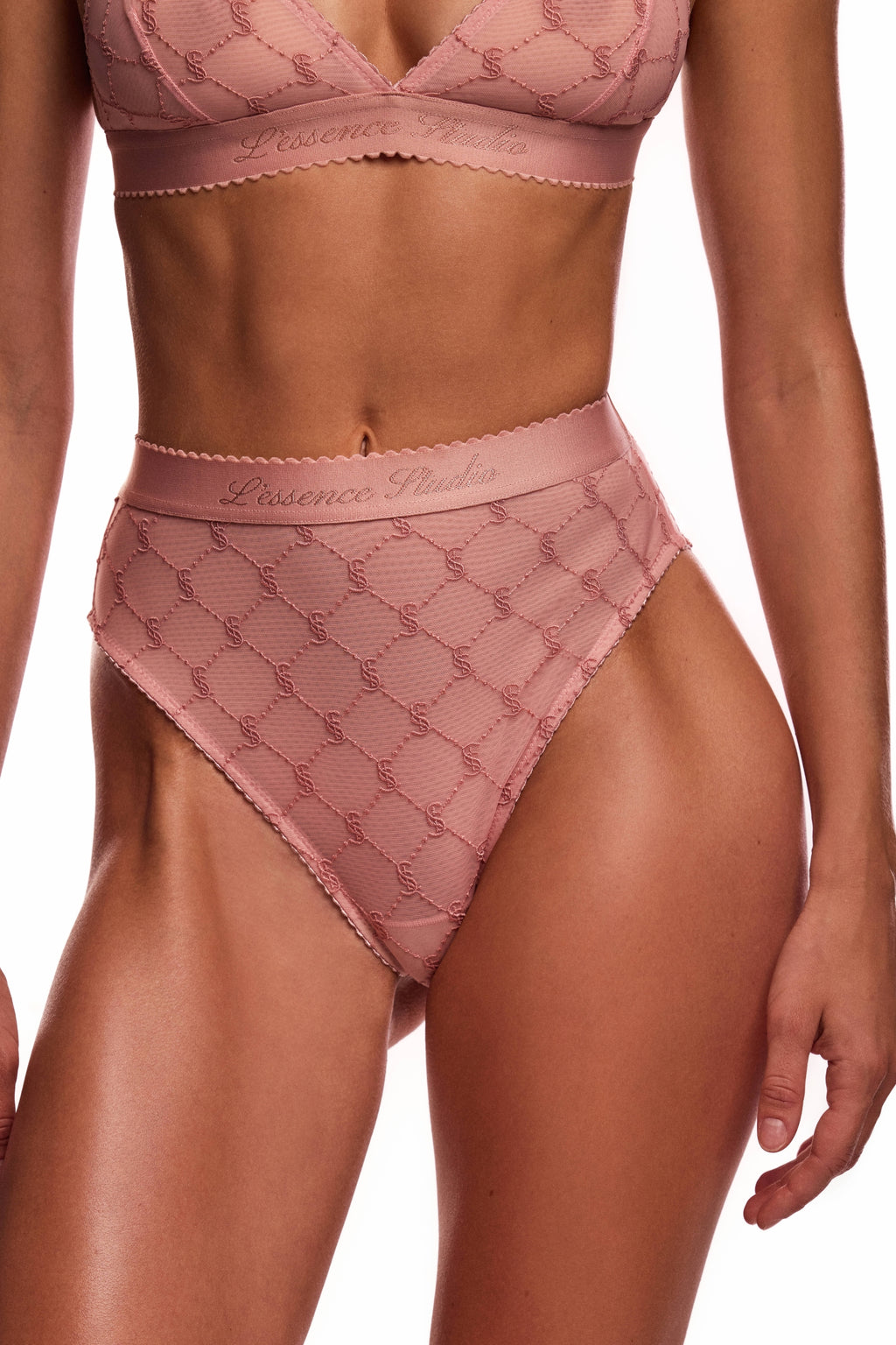 EMBROIDERED LACE HIGH-WAISTED BRIEFS - фото 10