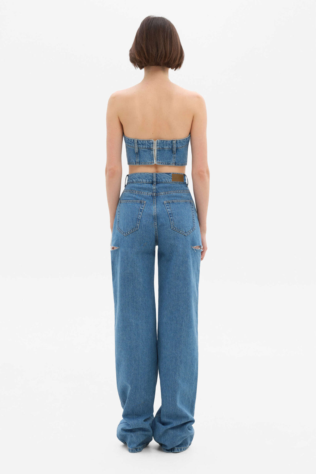 Light Blue Jeans with rips - фото 4