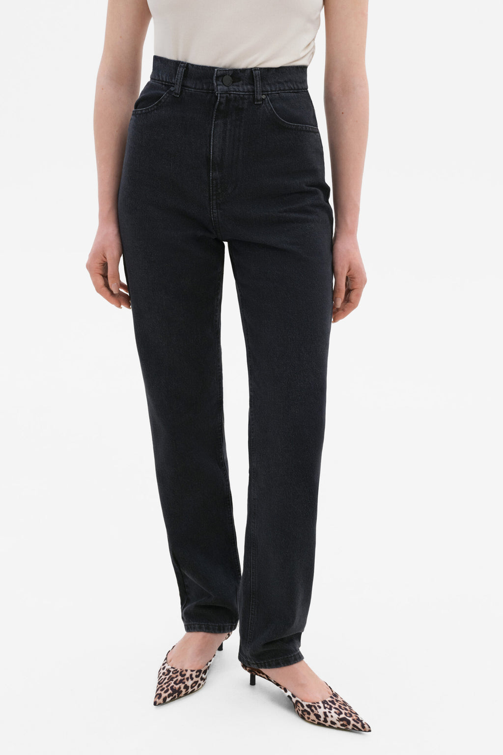 Black Straight Jeans - фото 3