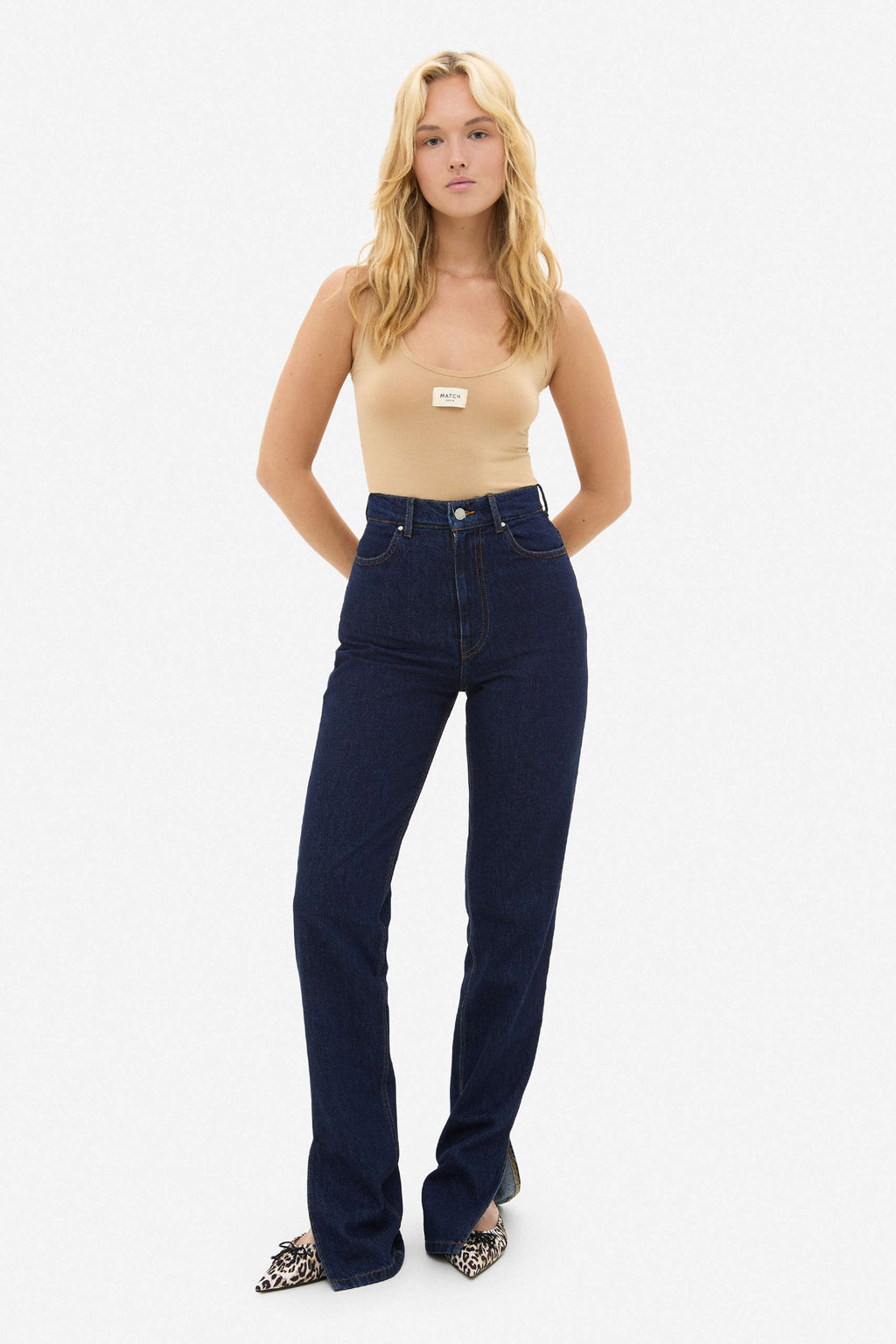 Indigo Jeans With Cuts - фото 3