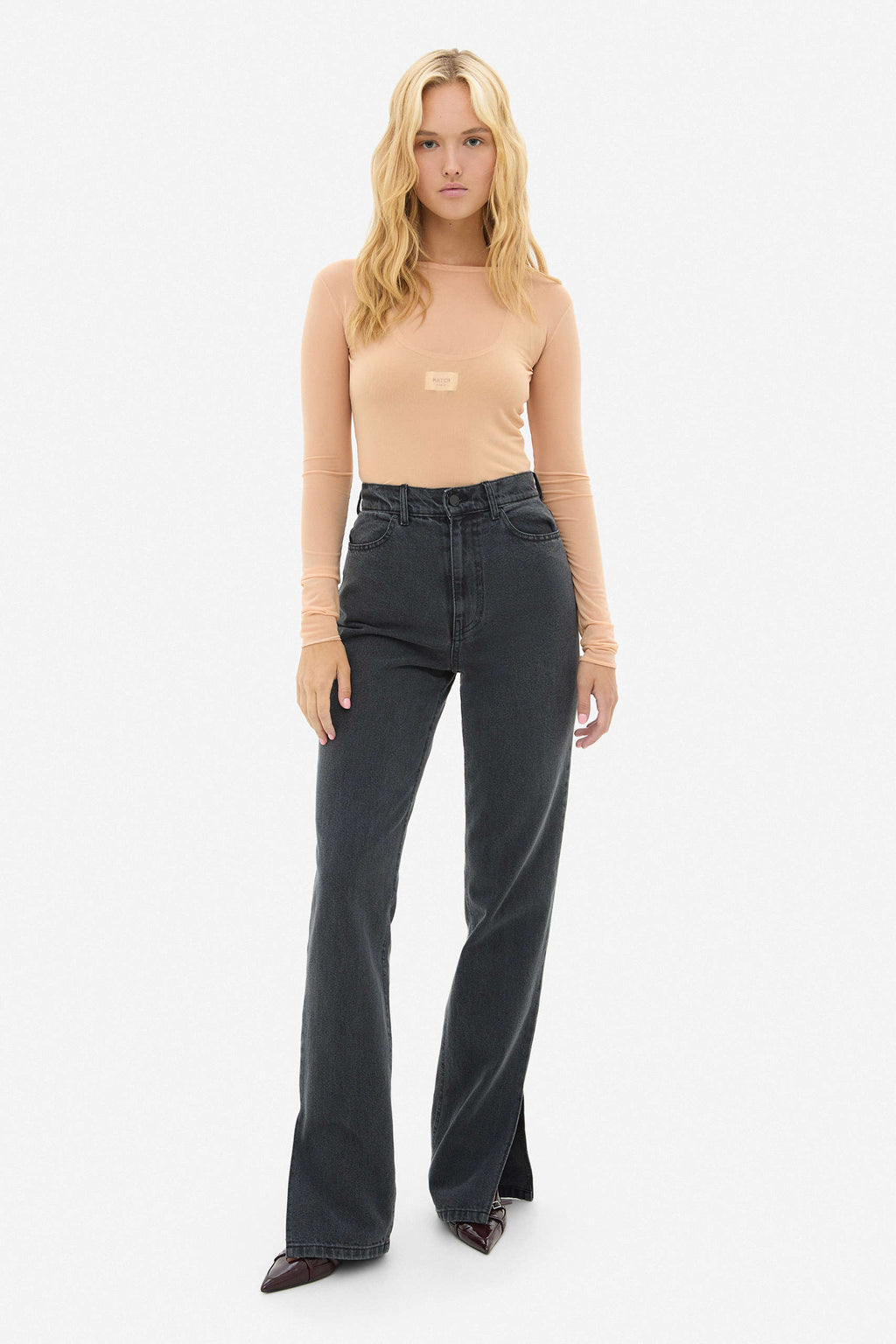 Grey Jeans With Cuts - фото 1