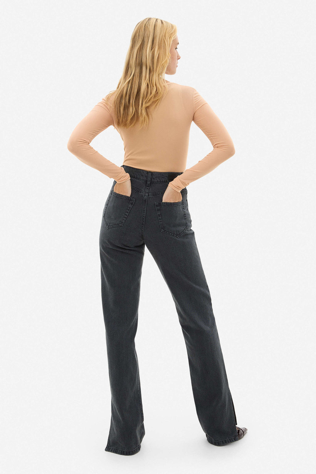 Grey Jeans With Cuts - фото 2