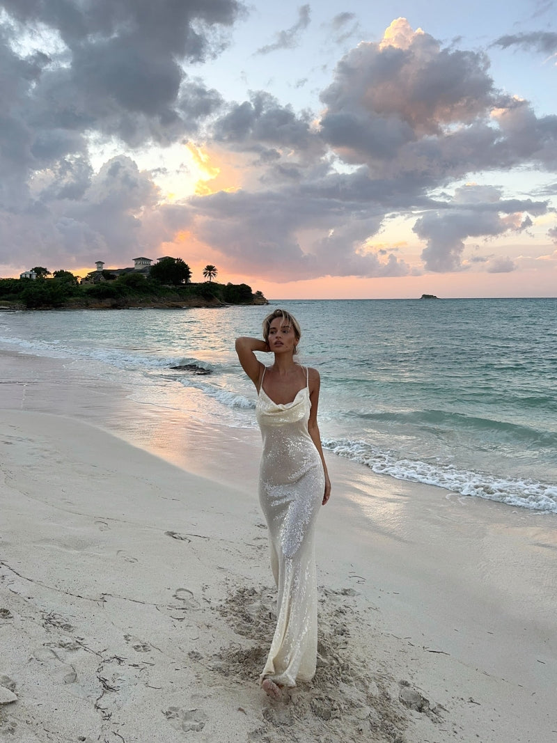 MERMAID SEQUIN MAXI DRESS - фото 2