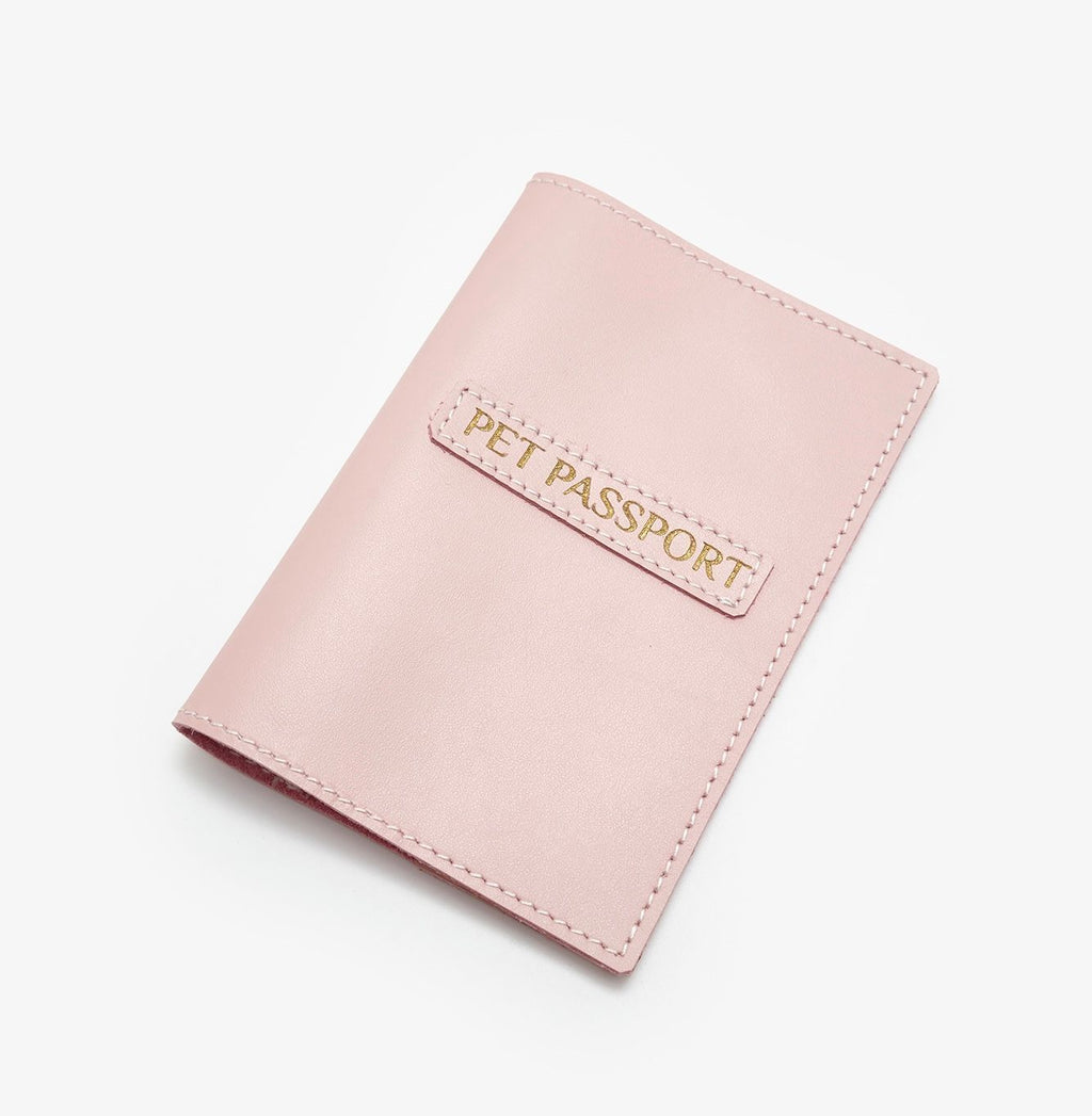 CHOUCHOU leather passport cover for dog red