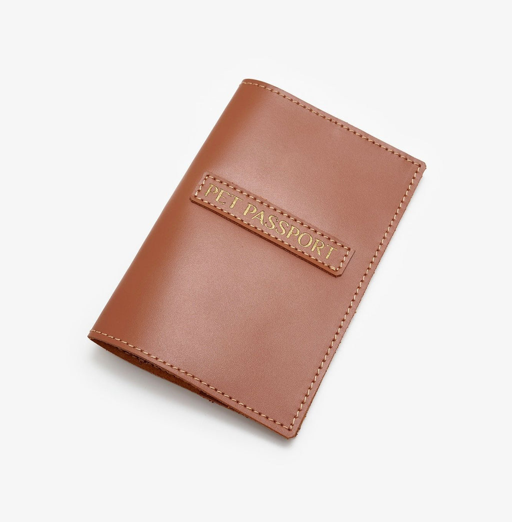 CHOUCHOU leather passport cover for dog red