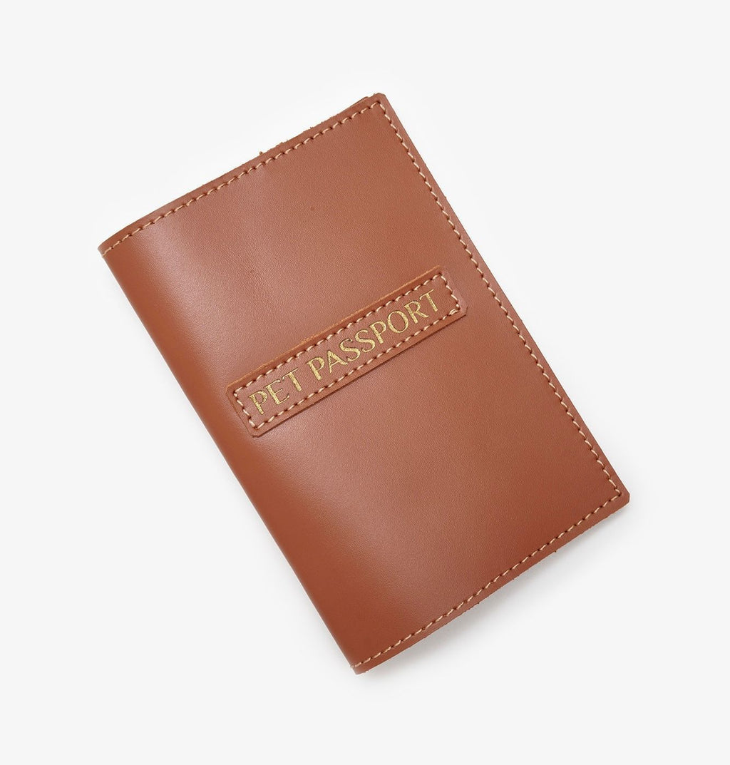 CHOUCHOU leather passport cover for dog red