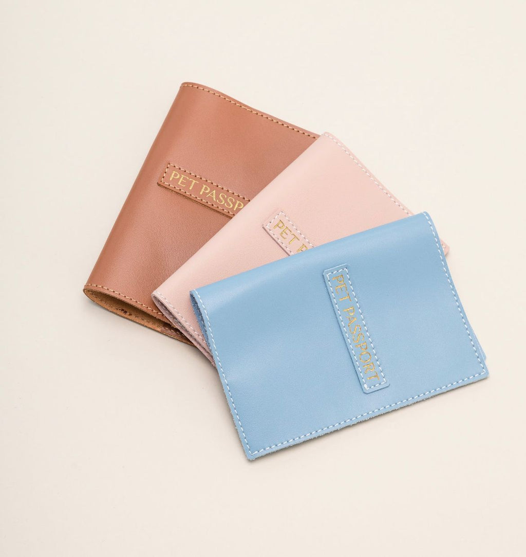 CHOUCHOU leather passport cover for dog red