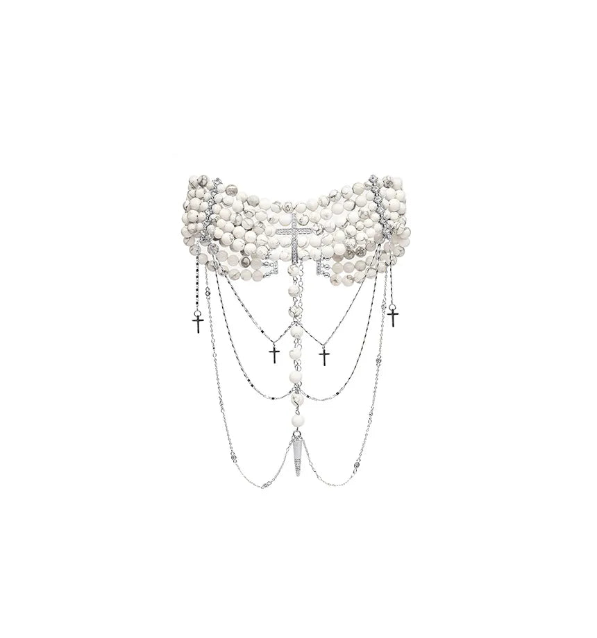 “INNOCENT” NECKLACE MARBLE WITH SILVER - фото 1