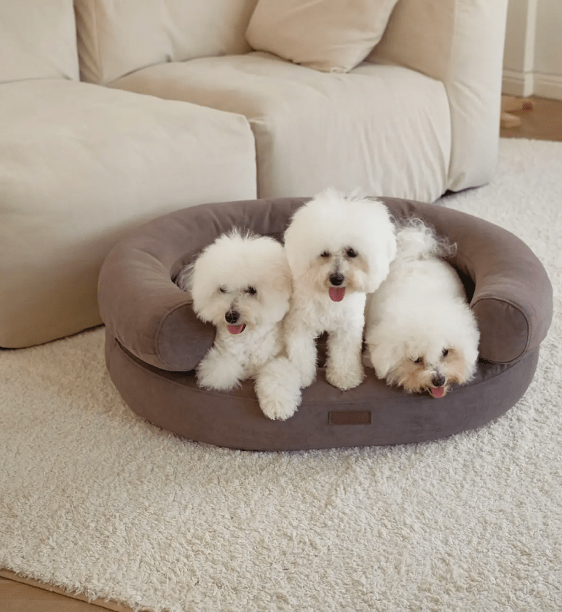 Лежак CHOUCHOU ортопедичний для собак "Marshmallow" коричневий