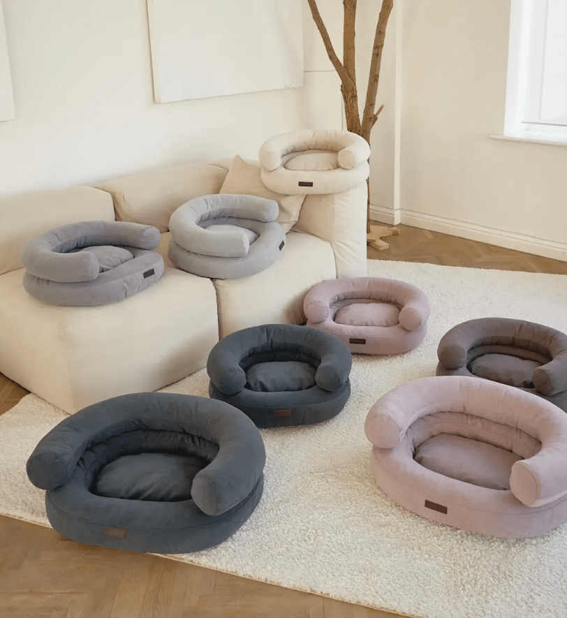 Лежак CHOUCHOU ортопедичний для собак "Marshmallow" темно-сірий