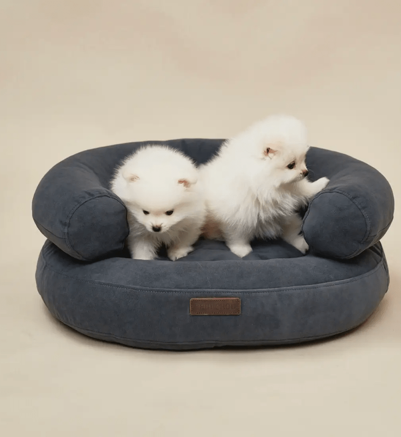 Лежак CHOUCHOU ортопедичний для собак "Marshmallow" темно-сірий