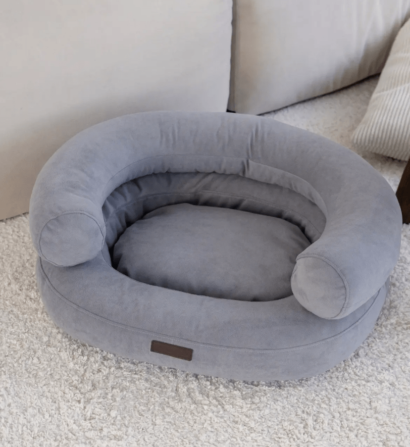 Лежак CHOUCHOU ортопедичний для собак "Marshmallow" сіро-блакитний