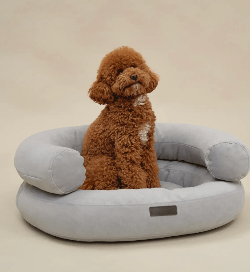 Лежак CHOUCHOU ортопедичний для собак "Marshmallow" світло-сірий