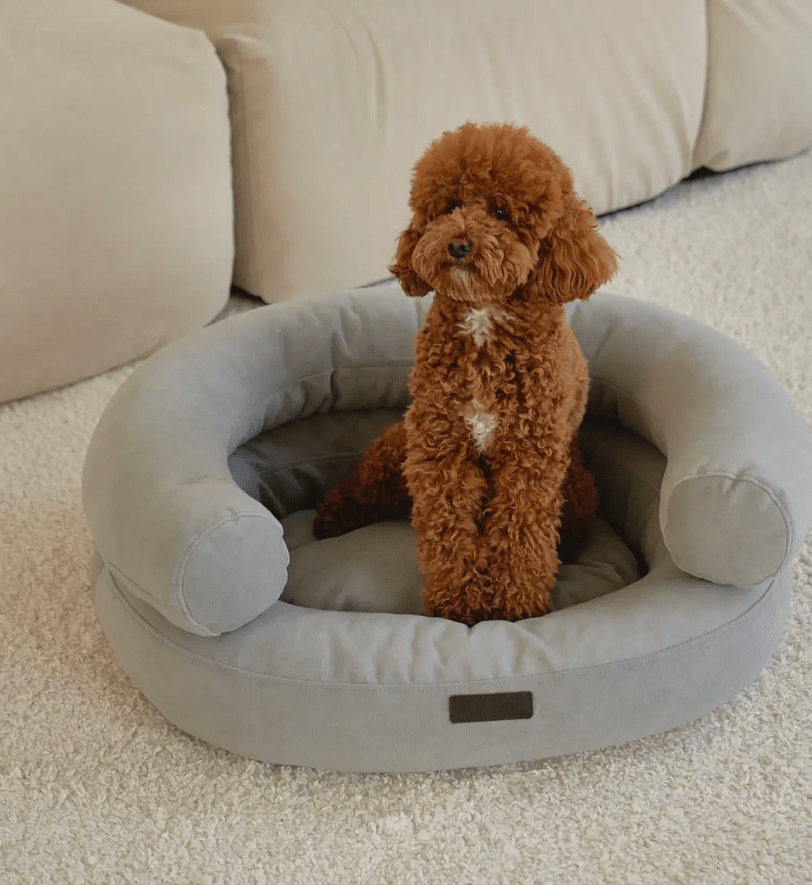 Лежак CHOUCHOU ортопедичний для собак "Marshmallow" світло-сірий