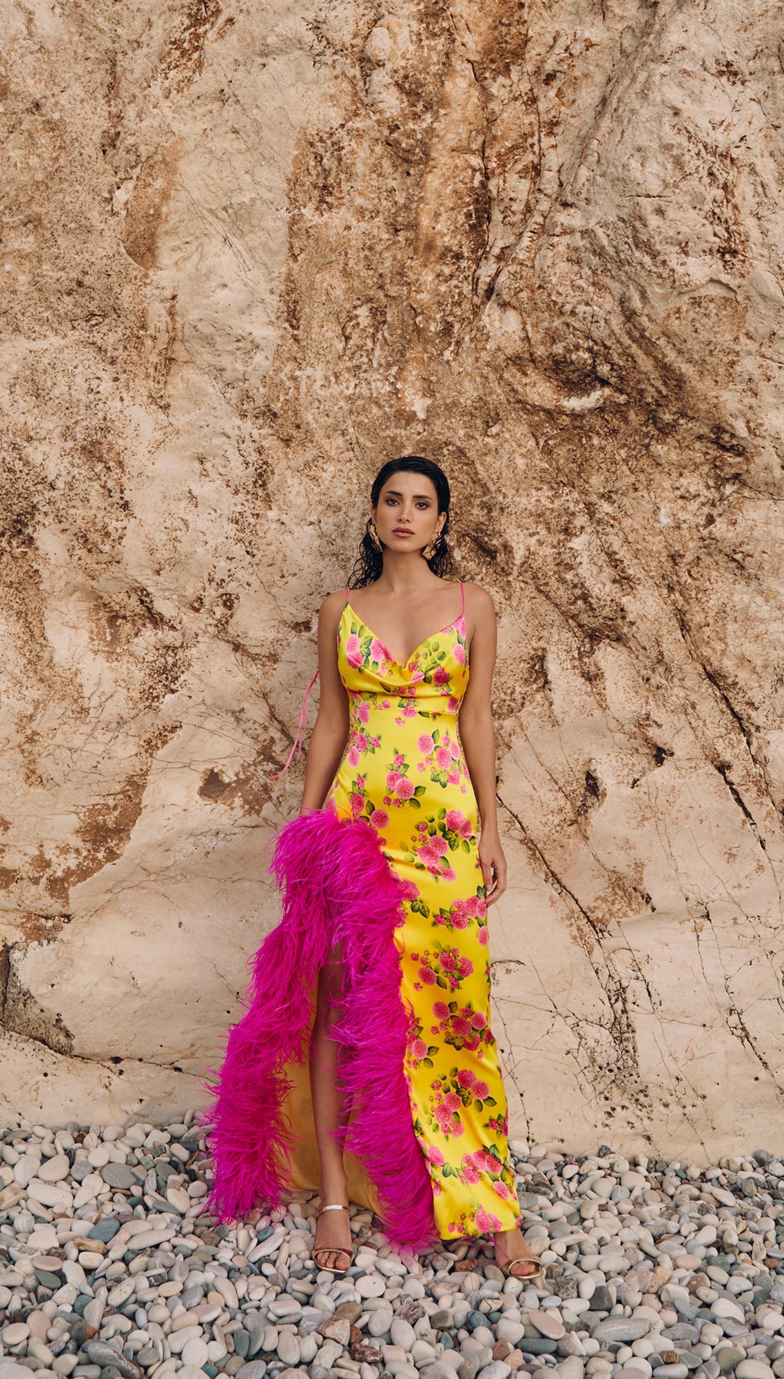 Cукня Paradise Bird (жовтий/троянда)