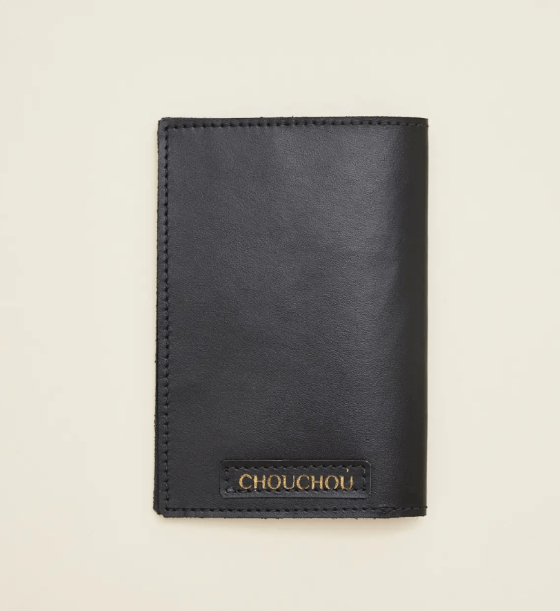 Обкладинка для ветпаспорта CHOUCHOU шкіряна для собаки чорна