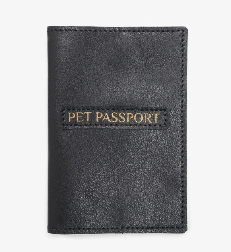 Обкладинка для ветпаспорта CHOUCHOU шкіряна для собаки чорна