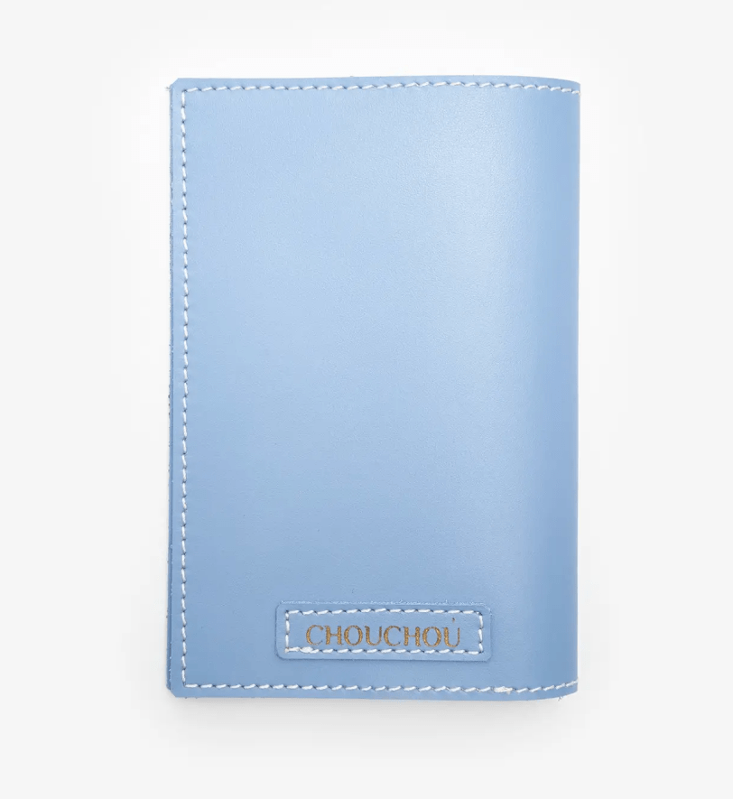Обкладинка для ветпаспорта CHOUCHOU шкіряна для собаки блакитна