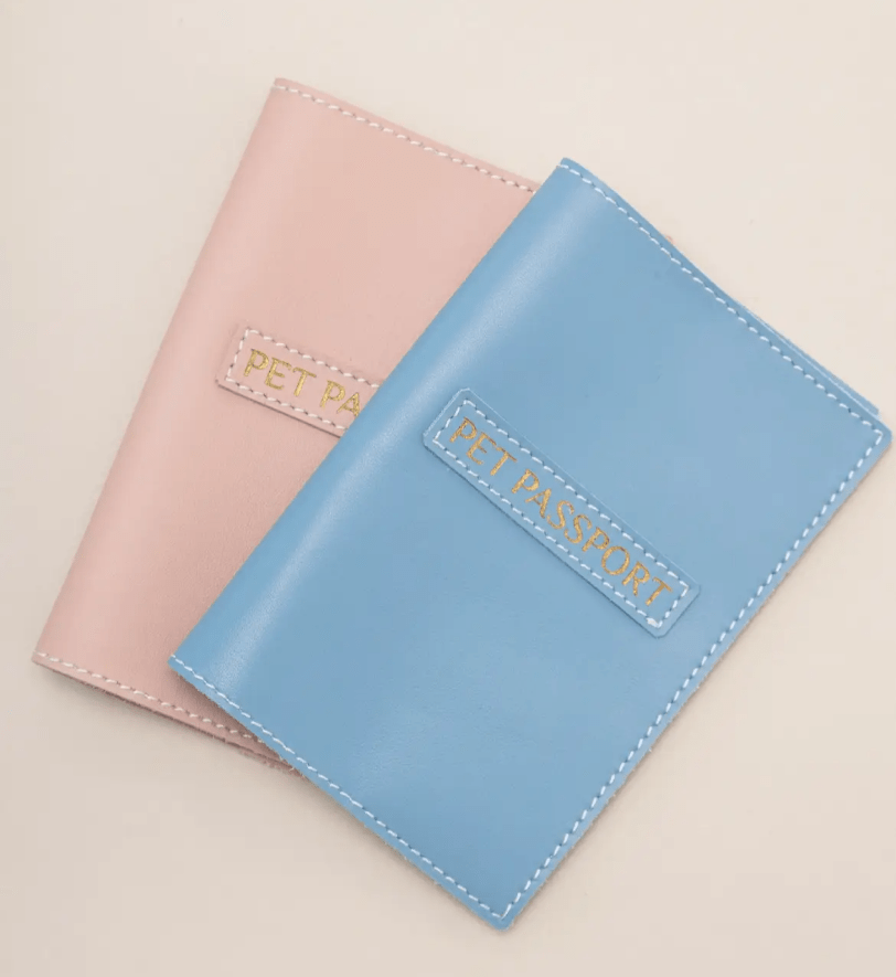 Обкладинка для ветпаспорта CHOUCHOU шкіряна для собаки блакитна