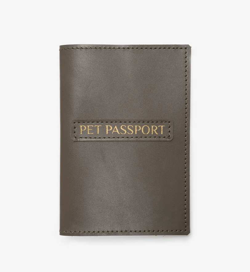 Обкладинка для ветпаспорта CHOUCHOU шкіряна для собаки оливкова